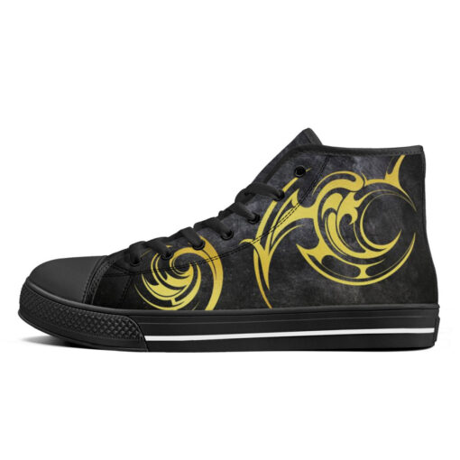 Gold Tribal Tattoo High-Top Shoes - Image 4