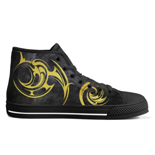 Gold Tribal Tattoo High-Top Shoes - Image 5