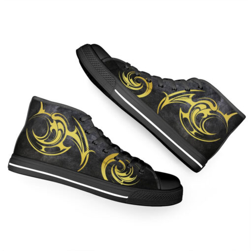 Gold Tribal Tattoo High-Top Shoes - Image 6