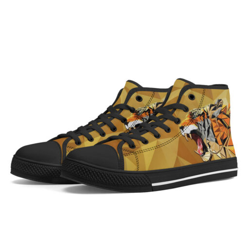 Golden Polygons Tiger High-Top Shoes - Image 2