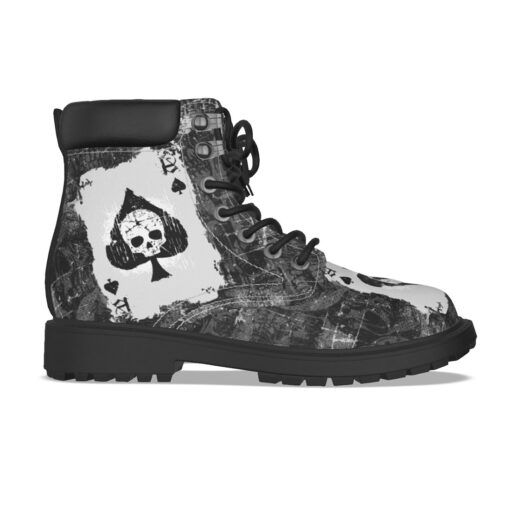 Grunge Spade Skull Classic Boots - Image 5