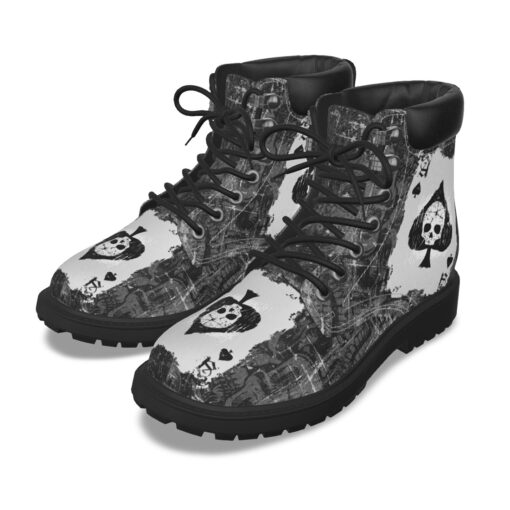 Grunge Spade Skull Classic Boots - Image 2