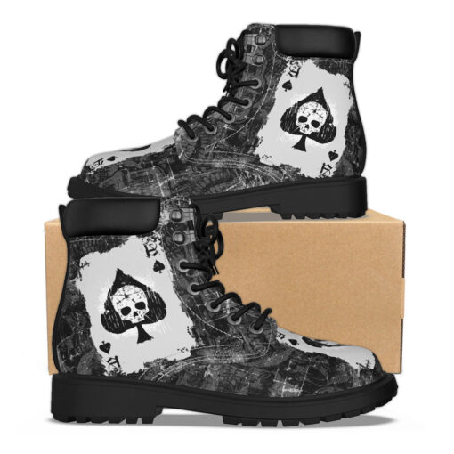 Grunge Spade Skull Classic Boots