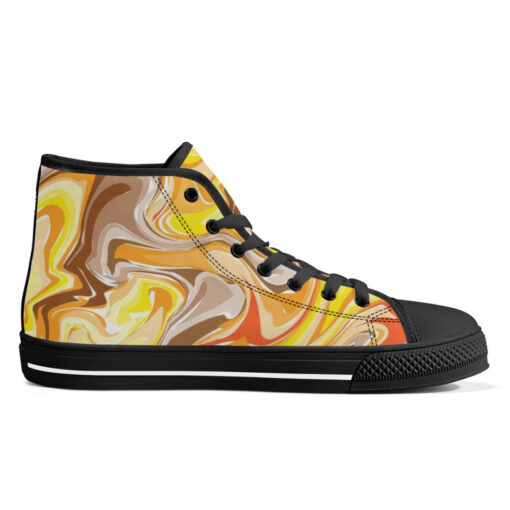 Orange Yellow Marble High-Top Shoes - Image 5