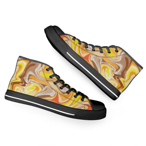 Orange Yellow Marble High-Top Shoes - Image 6