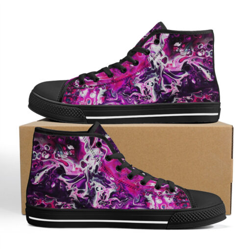 Purple Acrylic Marble High-Top Shoes