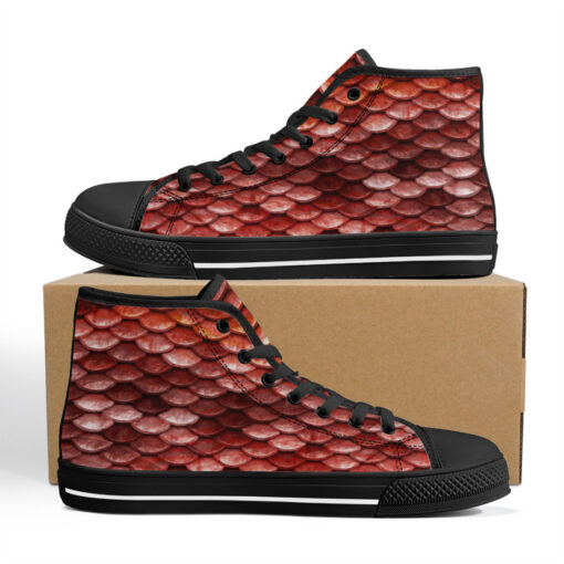 Red Fish Scales High-Top Shoes