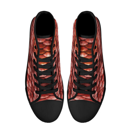 Red Fish Scales High-Top Shoes - Image 3