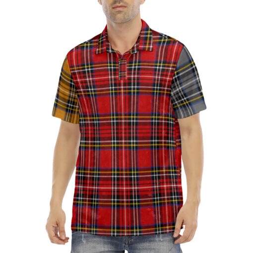 Multicolor Checkered Velvet Polo Shirt - Image 2