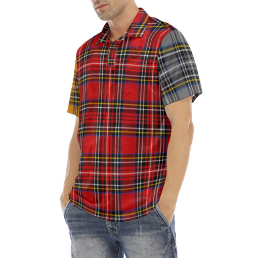 Multicolor Checkered Velvet Polo Shirt