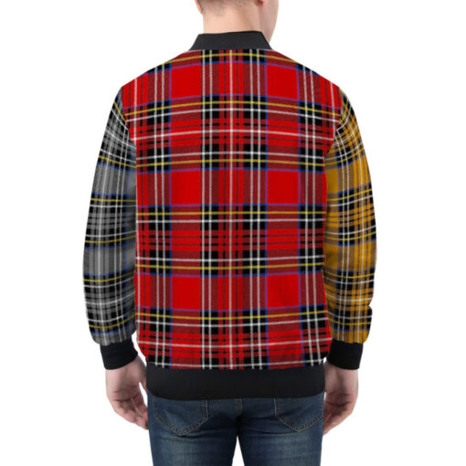 Multicolor Checkered Bomber Jacket - Image 3