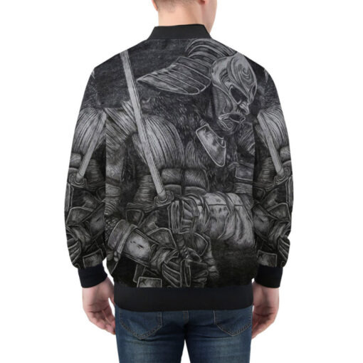 Fantasy Samurai in Helmet Bomber Jacket - Image 3