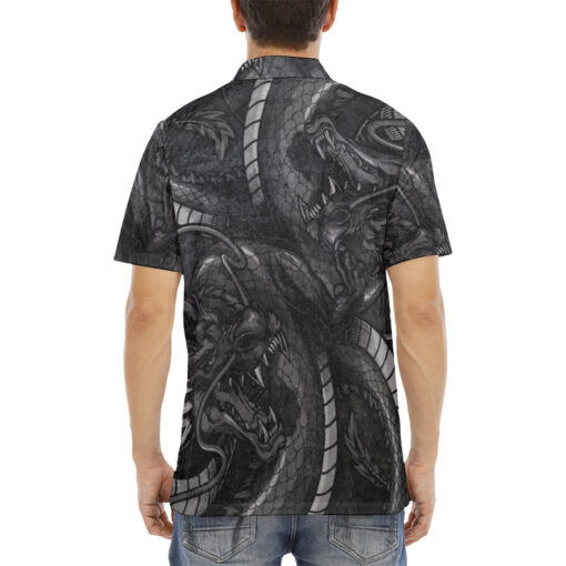 Dragon and Samurai Velvet Polo Shirt - Image 4