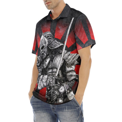 Samurai with Katana Velvet Polo Shirt