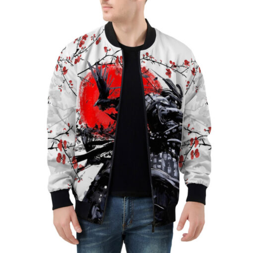 Samurai Sakura Red Sun Bomber Jacket