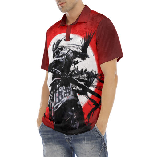 Bloody Sunset Samurai Velvet Polo Shirt