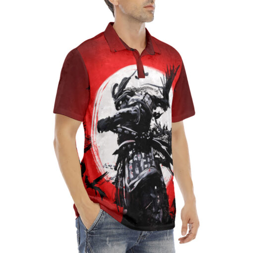 Bloody Sunset Samurai Velvet Polo Shirt - Image 3