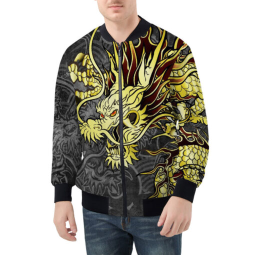 Golden Chinese Dragon Bomber Jacket - Image 2