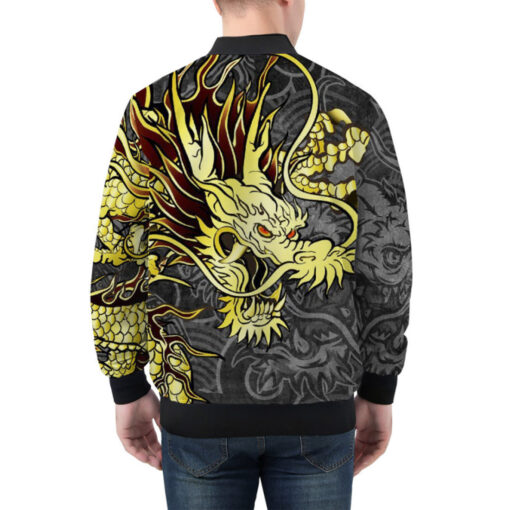 Golden Chinese Dragon Bomber Jacket - Image 3