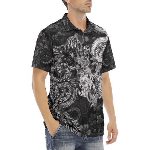 Dragons Fight Velvet Polo Shirt - Image 3