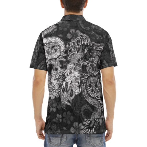 Dragons Fight Velvet Polo Shirt - Image 4