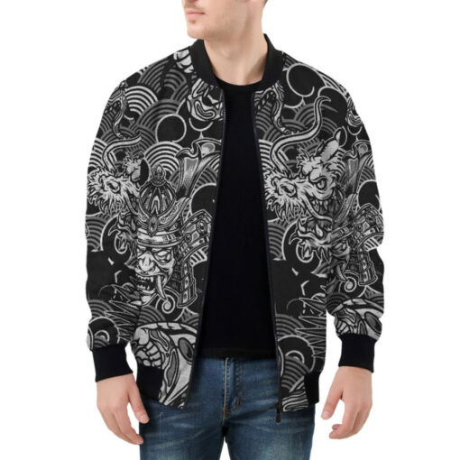 Vintage Snake Dragon Samurai Bomber Jacket