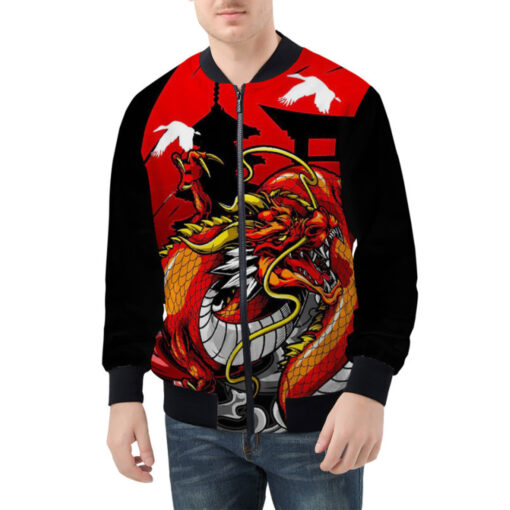 Japanese Red Dragon Bomber Jacket - Image 2