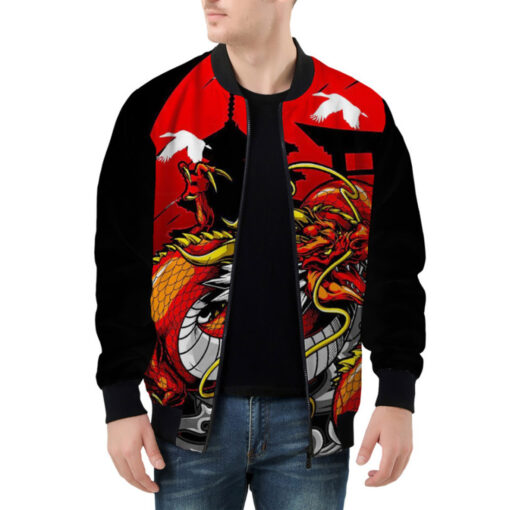 Japanese Red Dragon Bomber Jacket