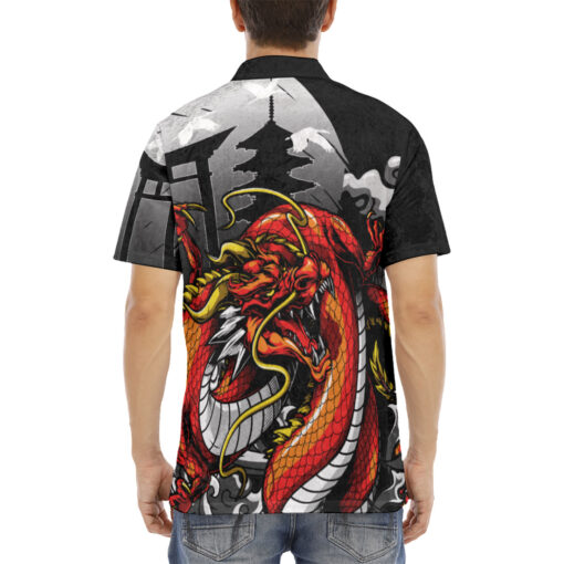 Bloody Dragon Art Velvet Polo Shirt - Image 4