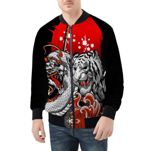 Dragon Tiger Fight Bomber Jacket - Image 2