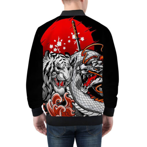 Dragon Tiger Fight Bomber Jacket - Image 3