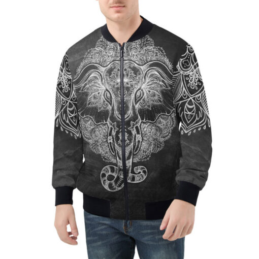 Tribal Elephant Bomber Jacket - Image 2