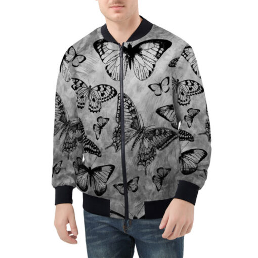 Black Butterflies Bomber Jacket - Image 2