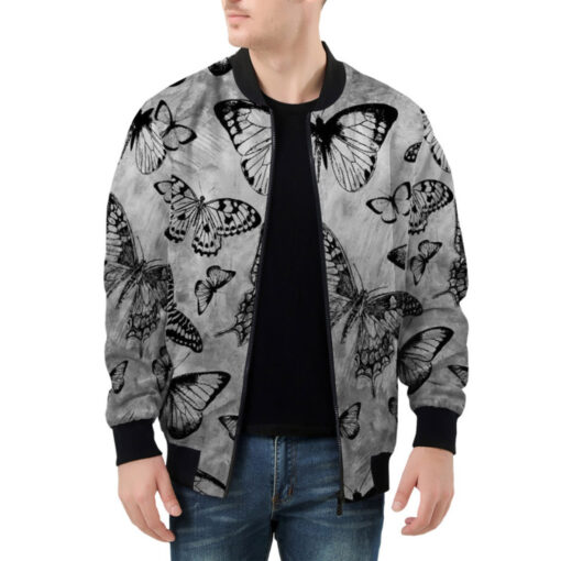 Black Butterflies Bomber Jacket