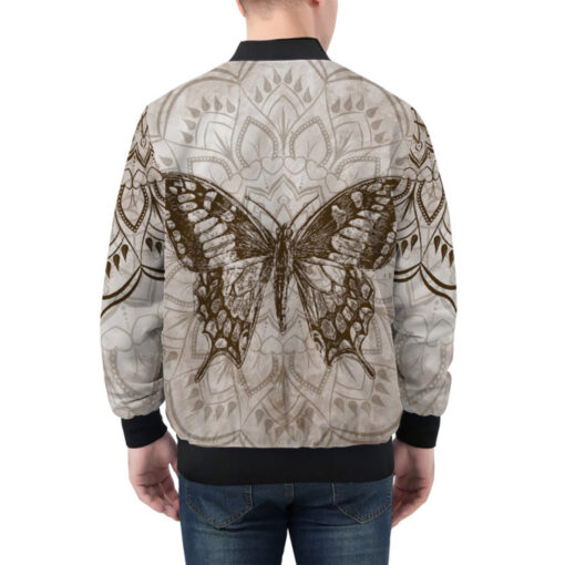 Butterfly Over Mandala Bomber Jacket - Image 3