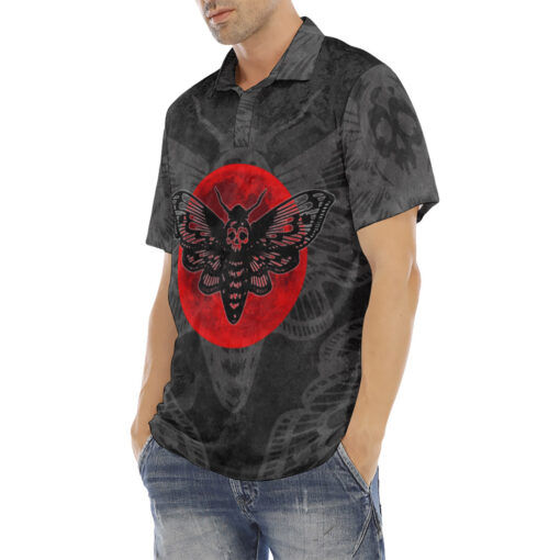 Deaths Head Hawk Moth Velvet Polo Shirt