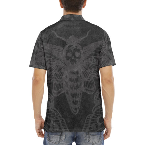 Deaths Head Hawk Moth Velvet Polo Shirt - Image 4