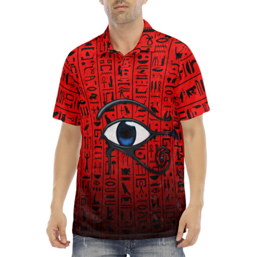 Eye of Horus Velvet Polo Shirt - Image 2