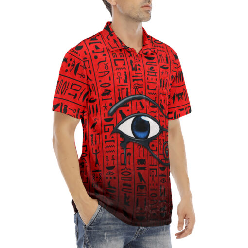 Eye of Horus Velvet Polo Shirt - Image 3