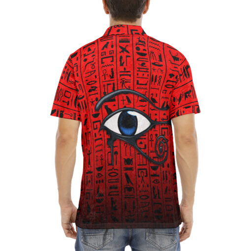 Eye of Horus Velvet Polo Shirt - Image 4