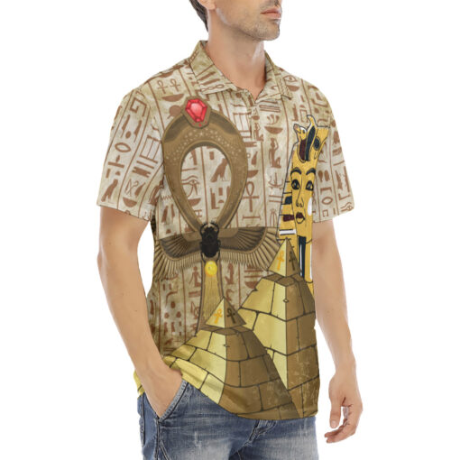 Ancient Egypt Pharaoh Velvet Polo Shirt - Image 3