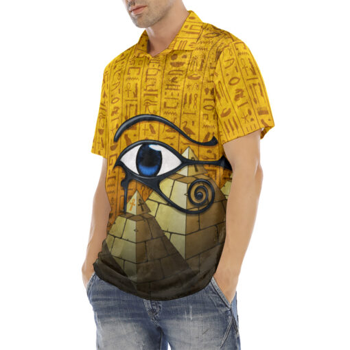 Ancient Pyramid Eye of Horus Velvet Polo Shirt