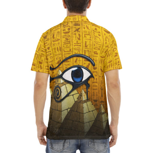 Ancient Pyramid Eye of Horus Velvet Polo Shirt - Image 4