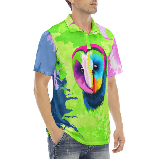 Colored Barn Owl Velvet Polo Shirt - Image 3