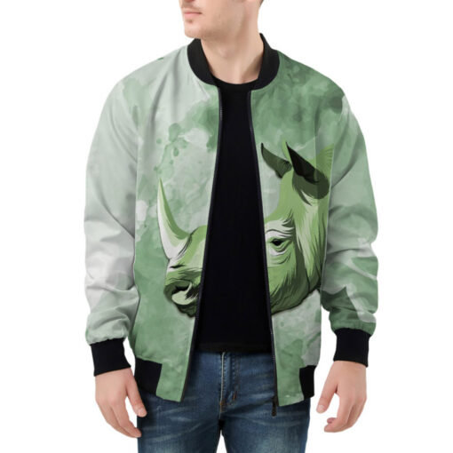 Rhinoceros Head Bomber Jacket