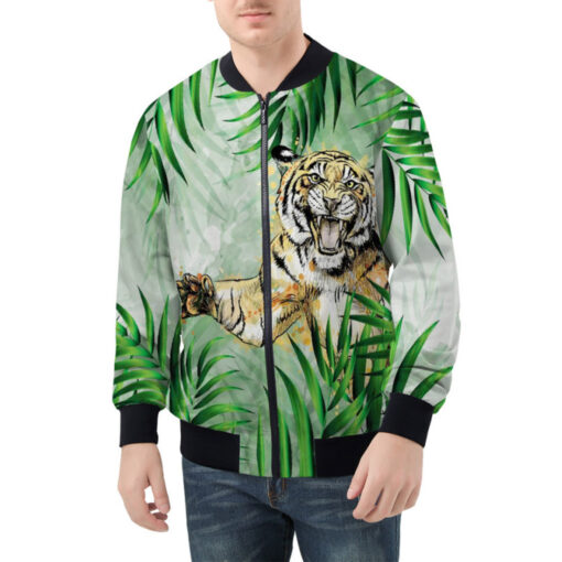 Tiger Jumping from Jungle Bomber Jacket - Image 2