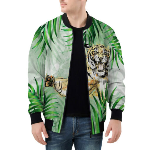 Tiger Jumping from Jungle Bomber Jacket