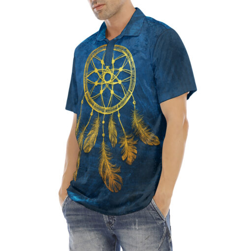 Golden Dream Catcher Velvet Polo Shirt