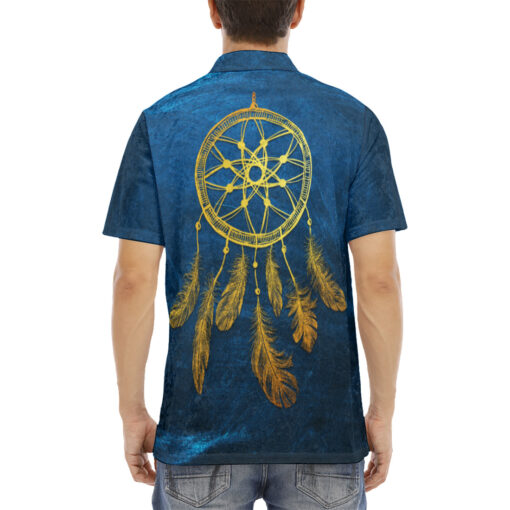 Golden Dream Catcher Velvet Polo Shirt - Image 4