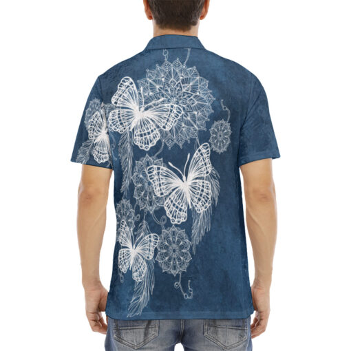 Dreamcatcher and Butterfly Velvet Polo Shirt - Image 4